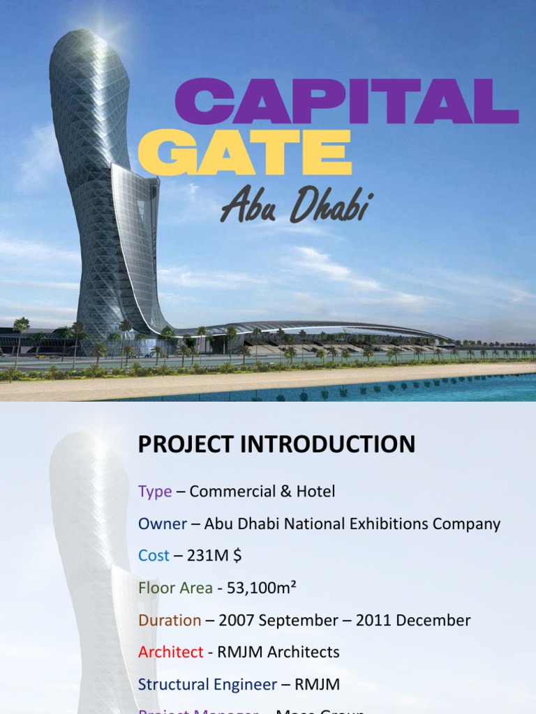 Capital Gate Abu Dhabi | PDF | Technology & Engineering