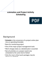 Estimation and Project Activity Scheduling