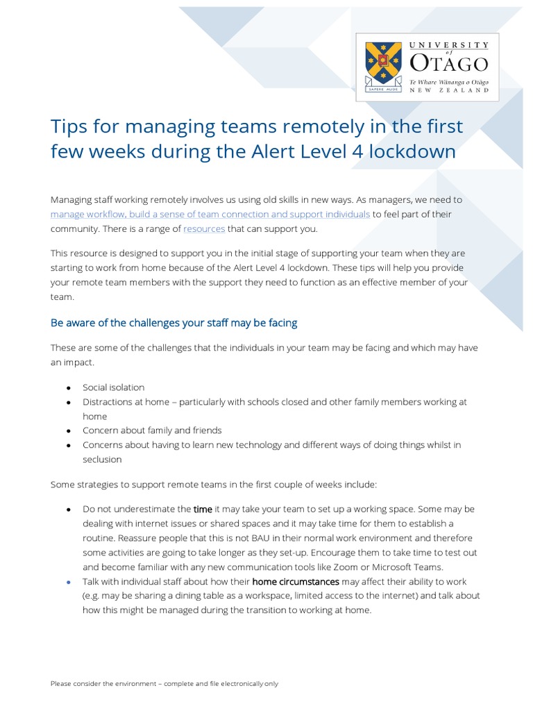 Team Management Remotely | PDF | Telecommuting | Stress (Biology)