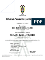 SENA certificado mecánica básica automotriz 50 horas