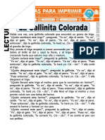 Ficha de La Gallinita Colorada para Segundo de Primaria