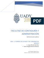 Ada 3 - Formas de Estado y de Gobierno Del Estado Mexicano PDF