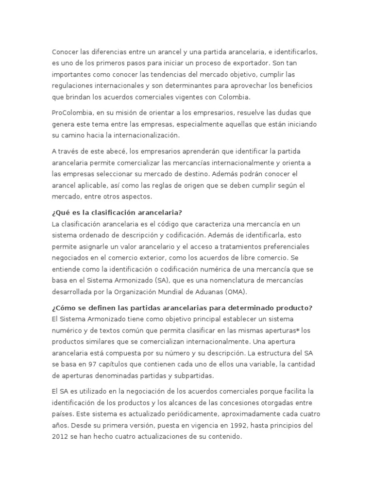 Inquieto Soledad picnic Repaso Partidas Arancelarias | PDF | Arancel | aduana