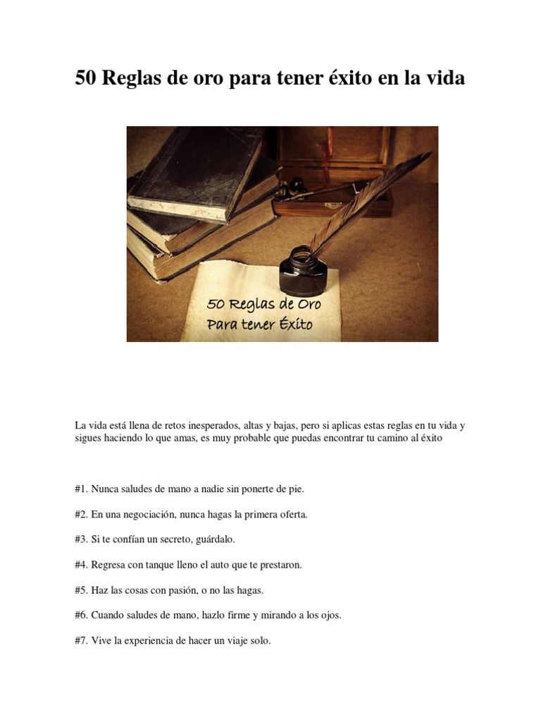 50 Reglas de Oro para el Éxito | PDF