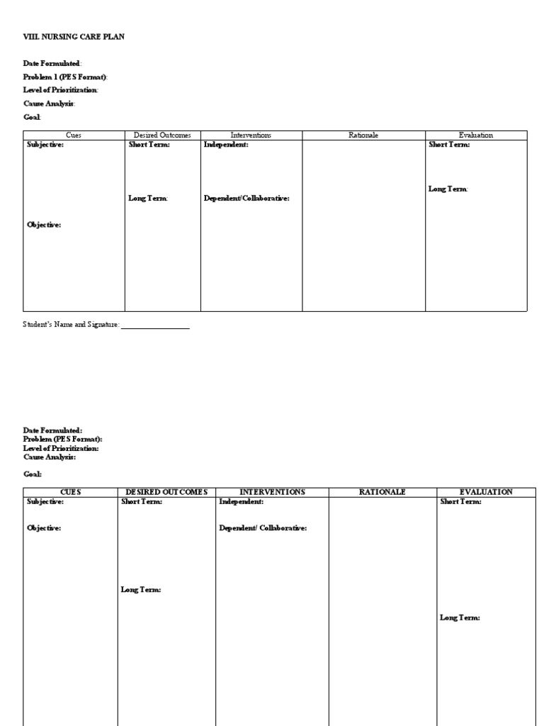 Viii Nursing Care Plan: Cues Desired Outcomes Interventions Rationale