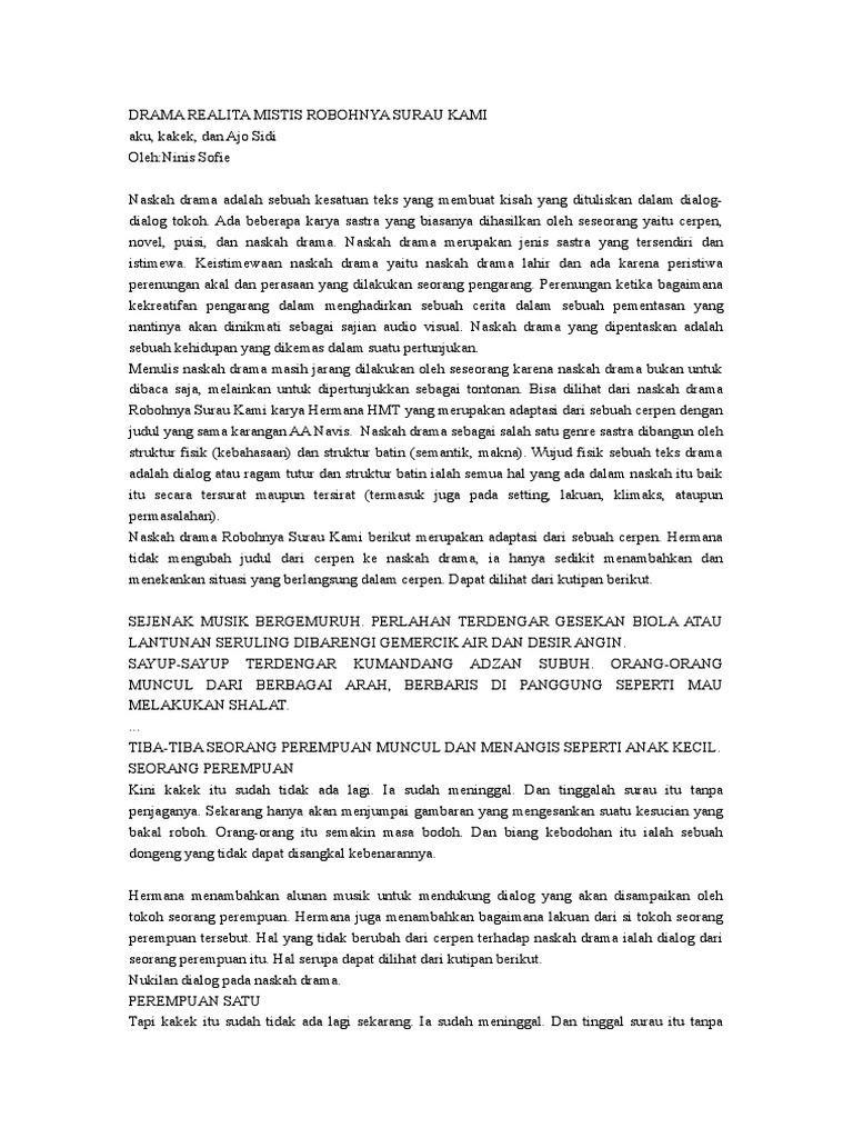 contoh esai naskah drama - Blake Sharp