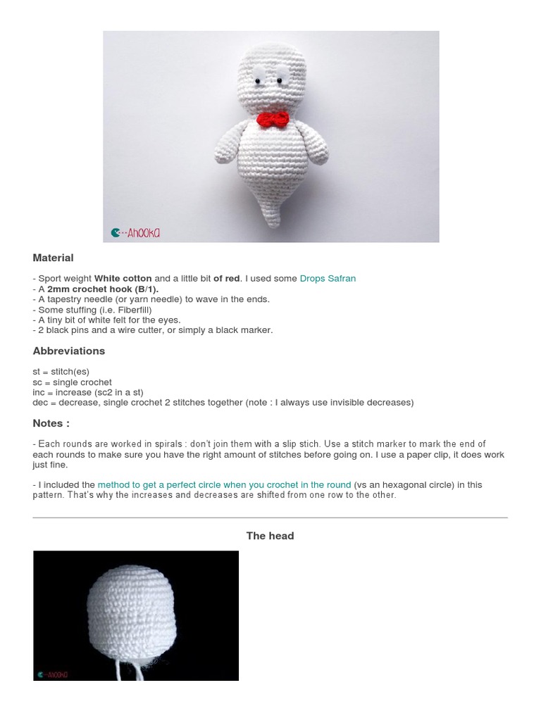 Casper-Pattern Crochet | PDF | Crochet | Textile Arts