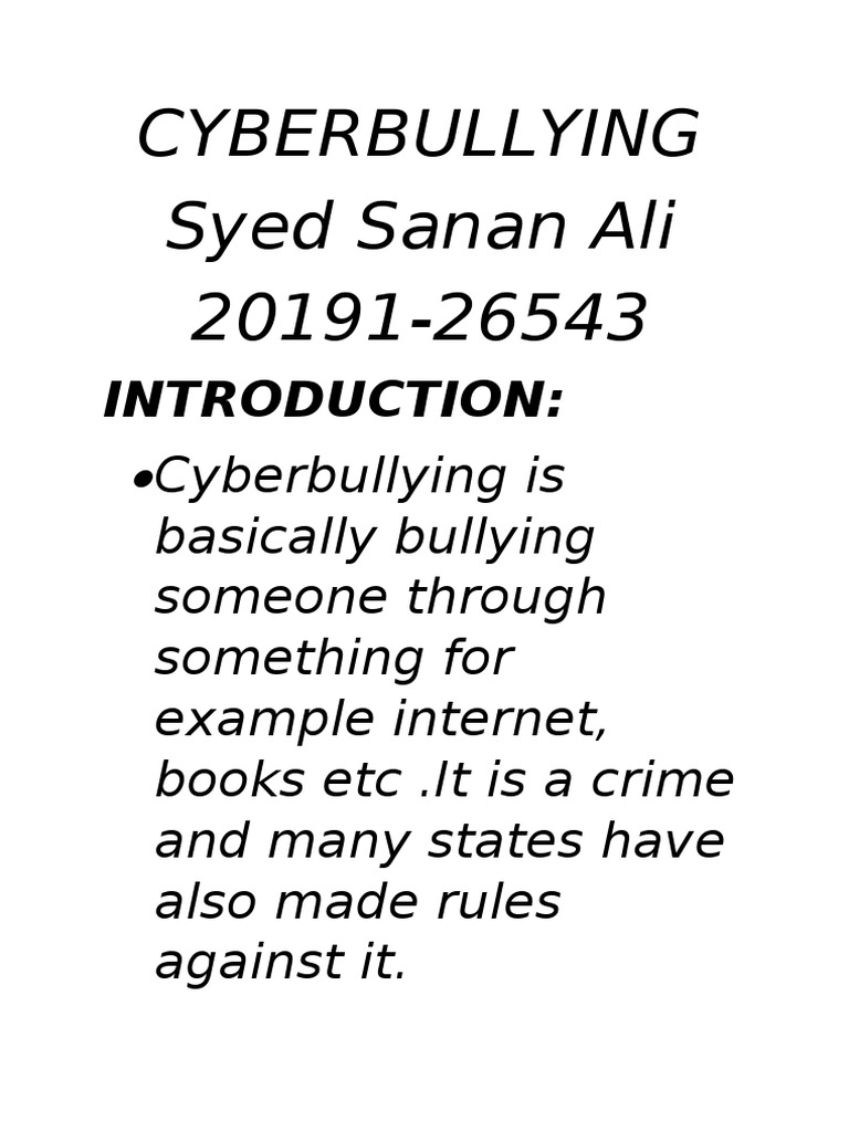 Understanding Cyberbullying Risks | PDF | Cyberbullying | Bullying