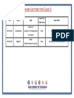 Nline Ecture For Lass: Date Subject Topic Topic URL / Topic Source Home Work