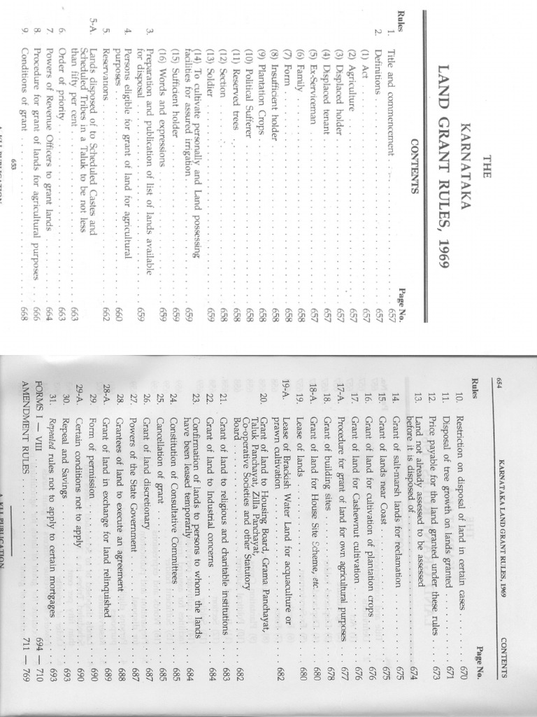 Land Grant Rules 1969