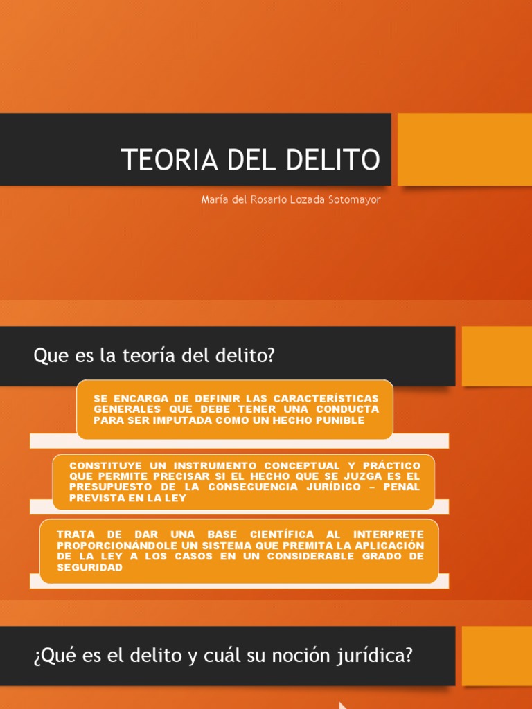 Teoria Del Delito 1 | PDF | Intención (Derecho Penal) | Derecho penal