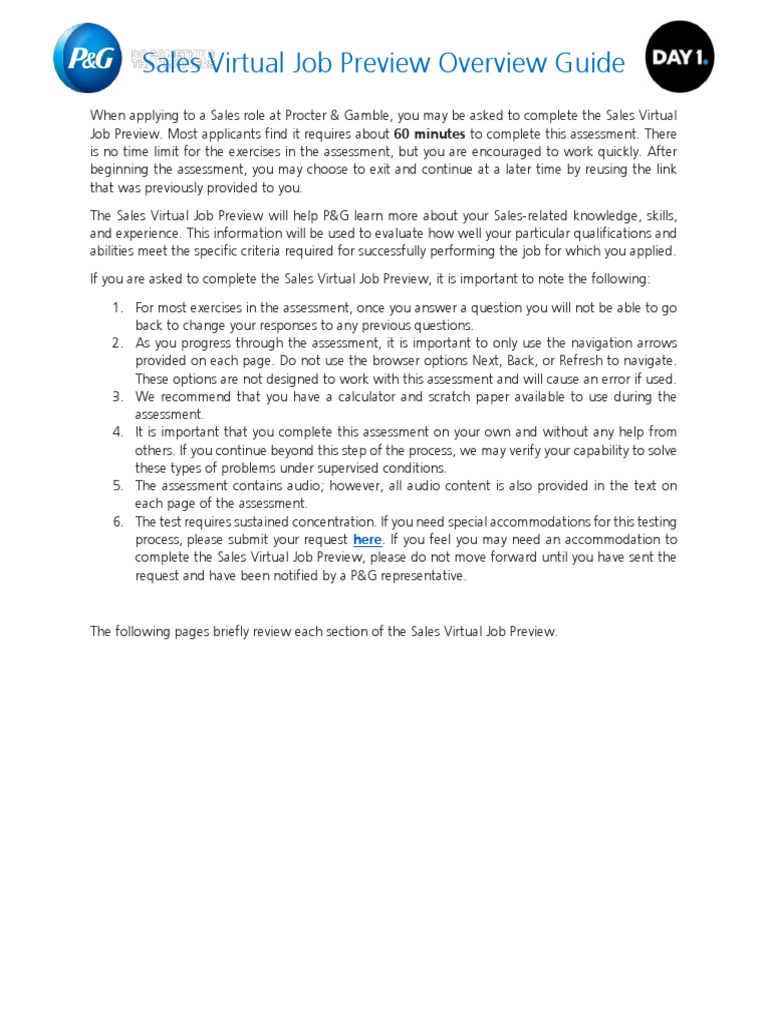 Sales Virtual Job Preview Guide | PDF | Sales | Communication
