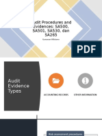 Audit Procedures and Evidences: SA500, SA501, SA530, Dan SA265