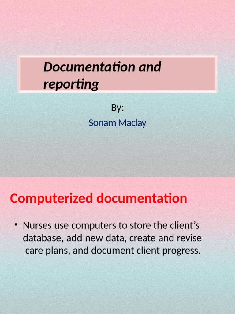 Computerized Nursing Documentation Guide | PDF | Patient | Nursing
