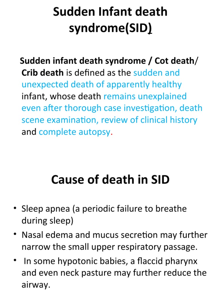 Sudden Infant Death Syndrome / Cot Death Download Free PDF Medical