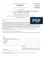 Impact of Preparation and Cooking on Nutritional Quality of Vegetables and Legumes