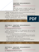 Section 2: Sanitary Requirements FOR Personnel