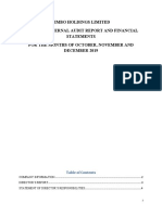 Fakerish HOLDINGS LIMITED-INTERNAL AUDIT REPORT FOR OCTOBER, NOVEMBER AND DECEMBER 2019