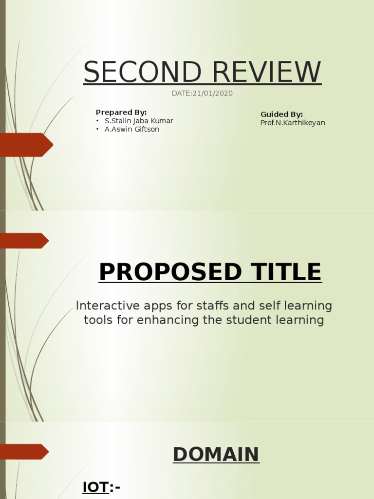 Second Review: Prepared By: Guided by | PDF | Internet Of Things ...