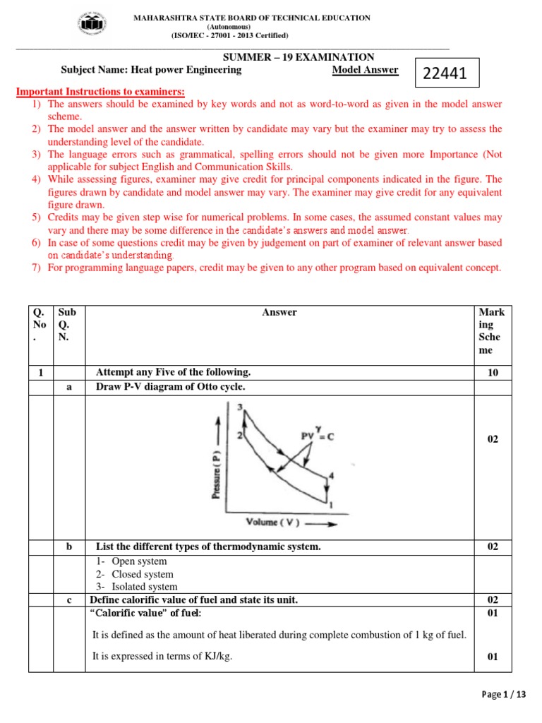 Important Instructions To Examiners:: 1-Open System 2 - Closed System 3 ...