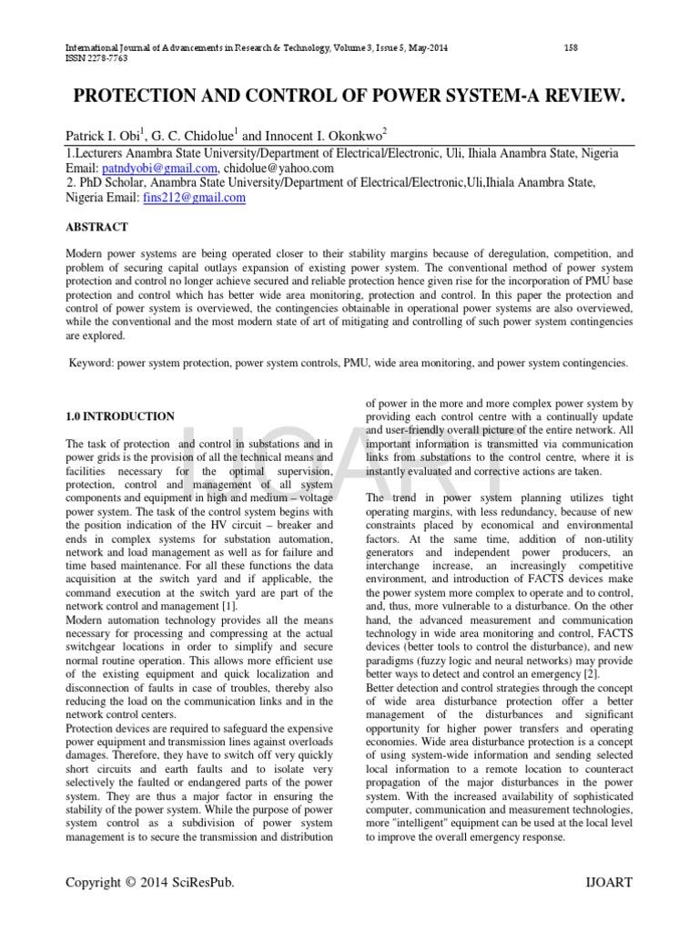 Protection and Control of Power System-A PDF | PDF | Electrical Grid ...