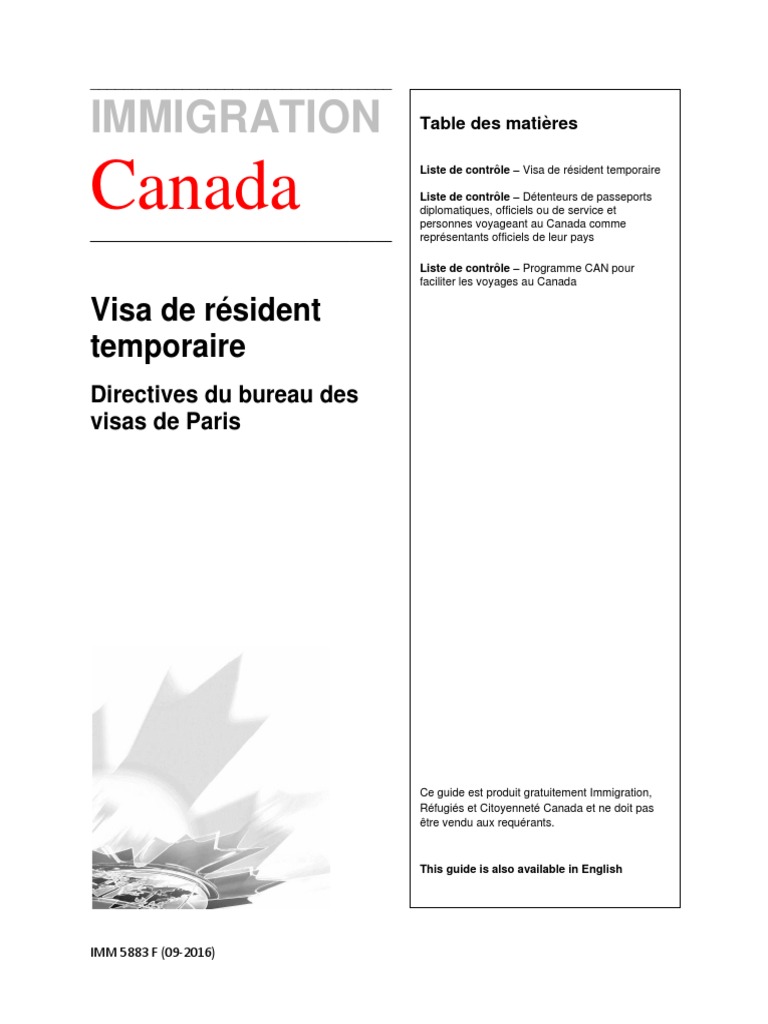 Canada Immigration Visa Document Passeport