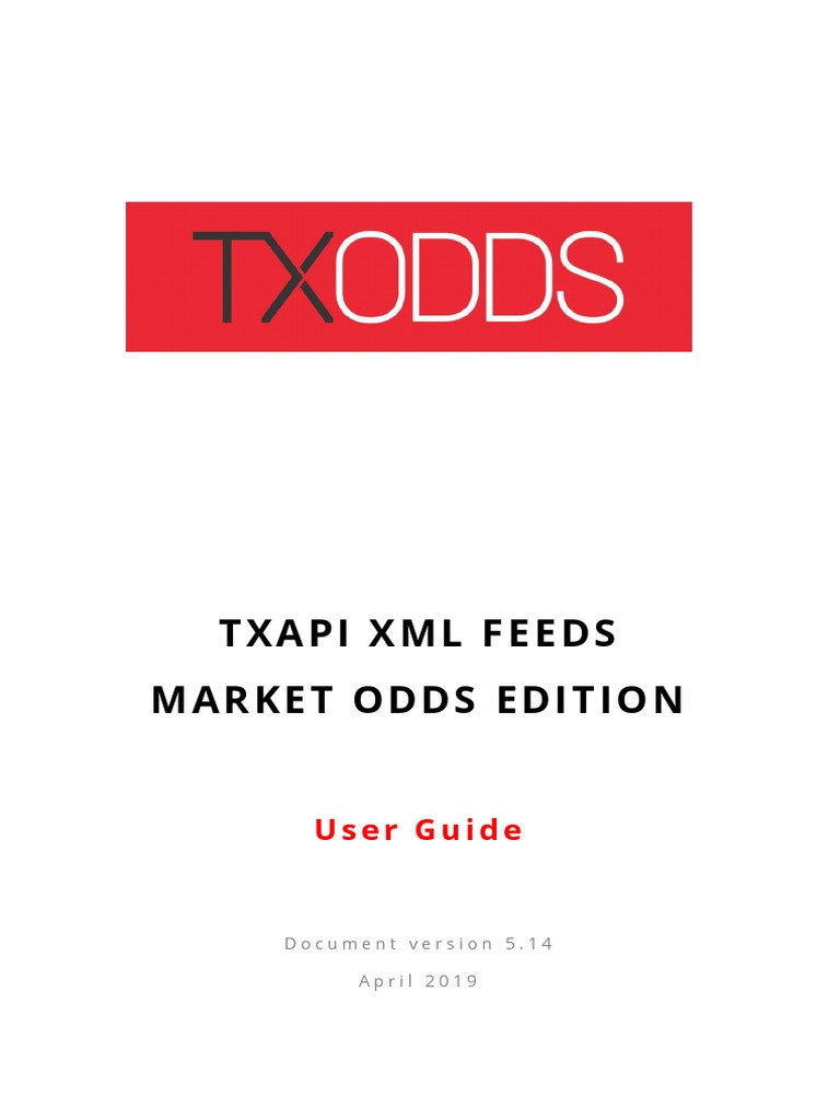 Txapi XML Feeds Market Odds Edition User Guide PDF Cyberspace Software