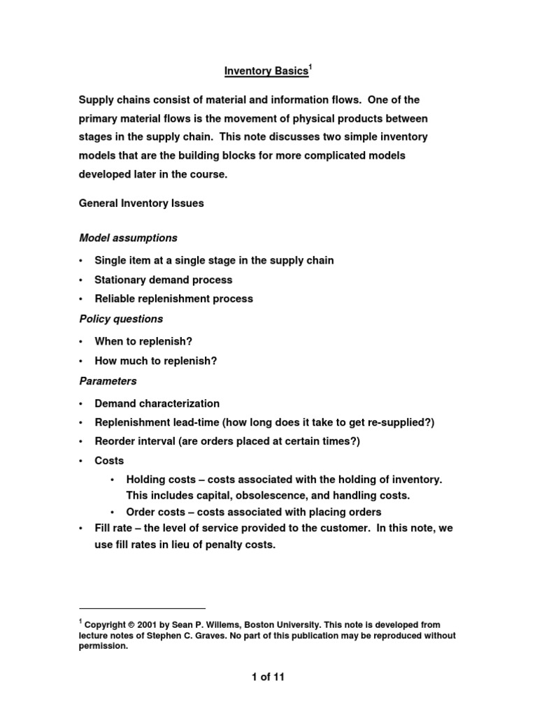 Inventory Notes PDF | PDF | Inventory | Variance