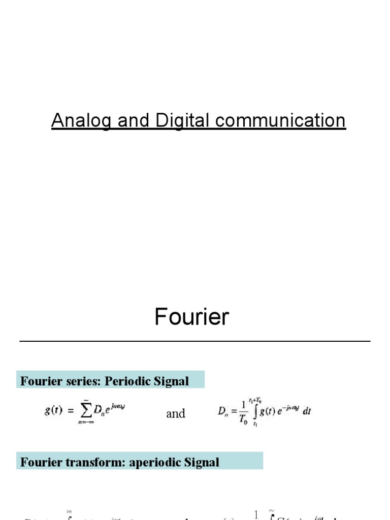 Analog and Digital Communication PDF Spectral Density Fourier