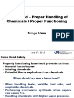 Fume Hood - Proper Handling of Chemicals / Proper Functioning