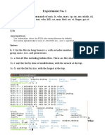 Experiment No. 1: Aim: Hands On Basic Commands of Unix: LS, Who, More, CP, RM, MV, Mkdir, CD