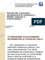 Direcția SAL Și Procedura Extrajudiciară de Soluționare A Litigiilor Naționale Si Transfrontaliere