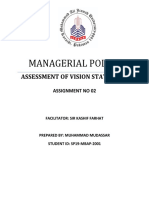 Managerial policy vision assessment