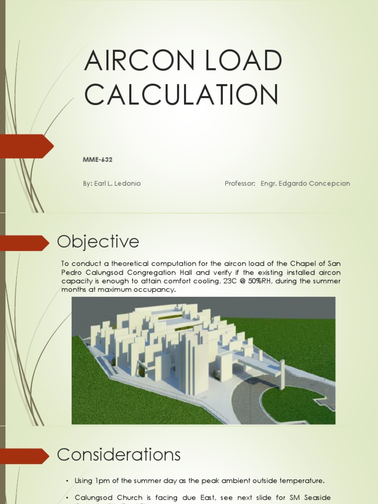 Aircon Load Calculation | PDF | Air Conditioning | Latent Heat
