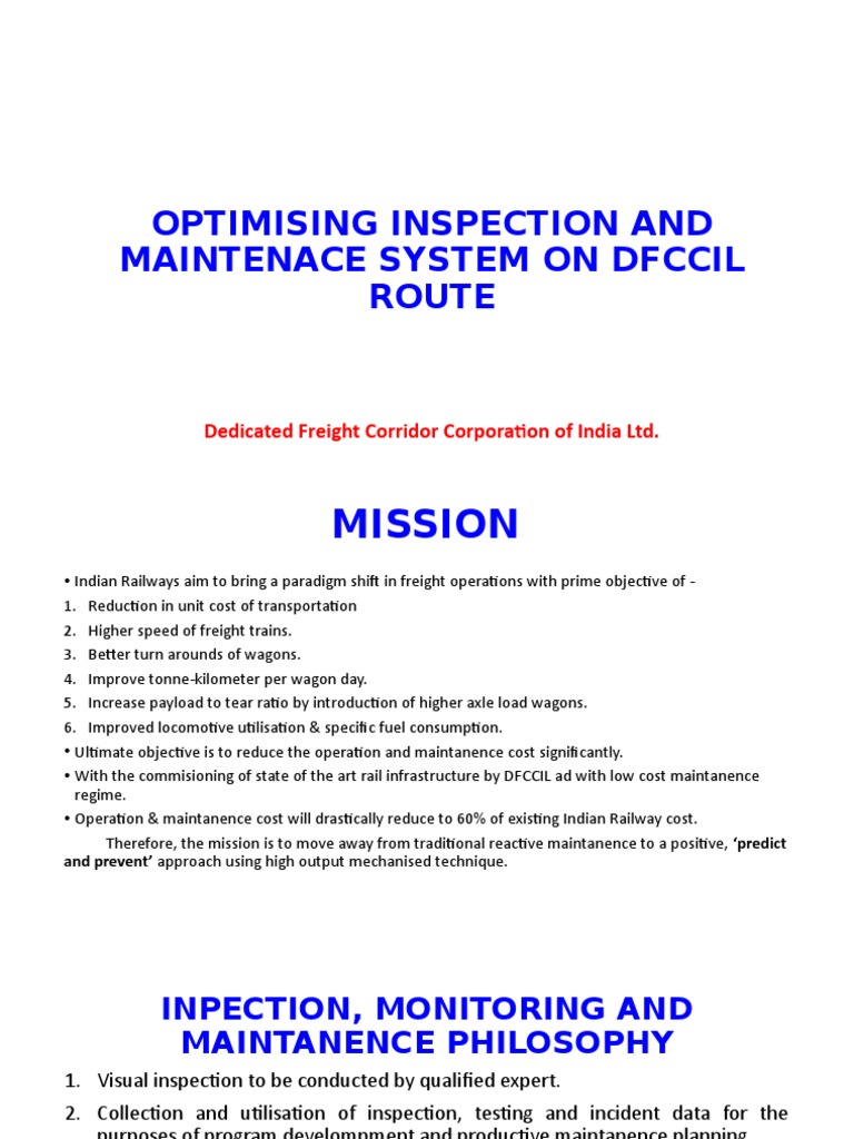 DFC System of Maintenance BY KAILASH | PDF | Track (Rail Transport ...