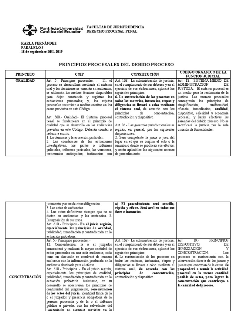 Principios del Debido Proceso Penal | PDF | Ley procesal | Debido al ...