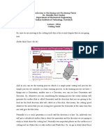 Introduction To Machining and Machining Fluids