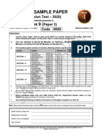 Fiitjee: Sample Paper