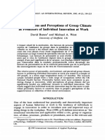 As Work: Self Perceptions and Perceptions of Group Climate Predictors of Individual Innovation at