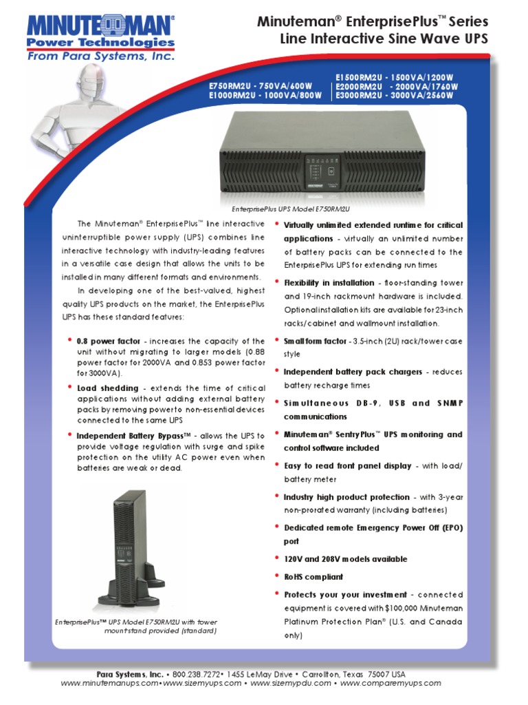 UPSEnterprisePlus Data Sheet | PDF | Battery Charger | Power Supply