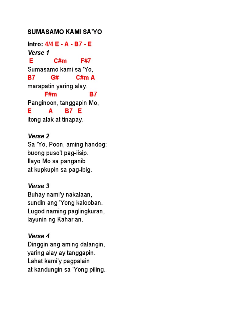 Sumasamo Chords | PDF
