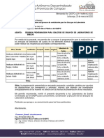 MEMORANDO SV 042 SEGUNDA PROGRAMACION PARA SOLICITUD DE ENSAYO DE LABORATORIOS DE SUELOS