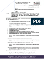 MEMORANDO SV 043 INFORME DE DOCUMENTACION ENTREGADA Y FALTANTE PARA EL TRAMITE CON EL BDE