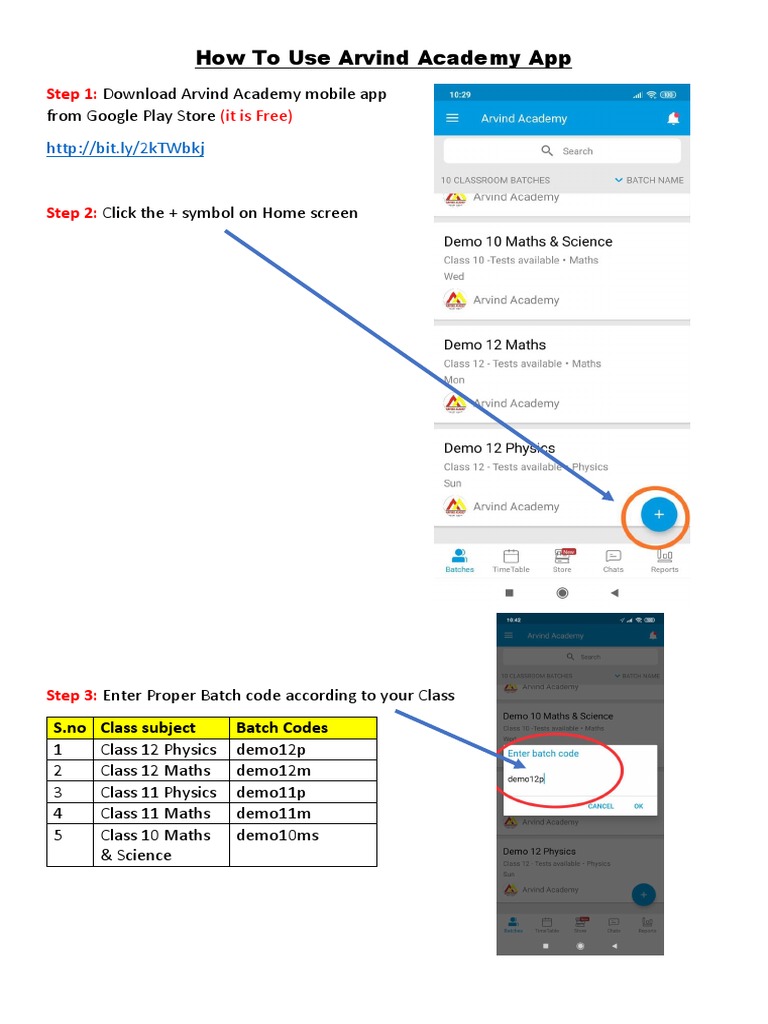 Using the Arvind Academy App | PDF