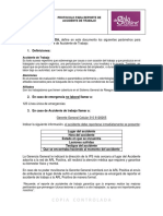 Protocolo para reporte de accidente de trabajo