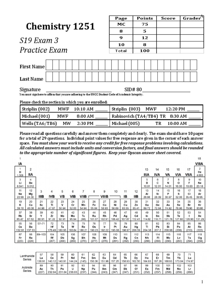 S19 Exam 3 Practice Test KEY PDF | PDF | Chemical Bond | Chemical Polarity