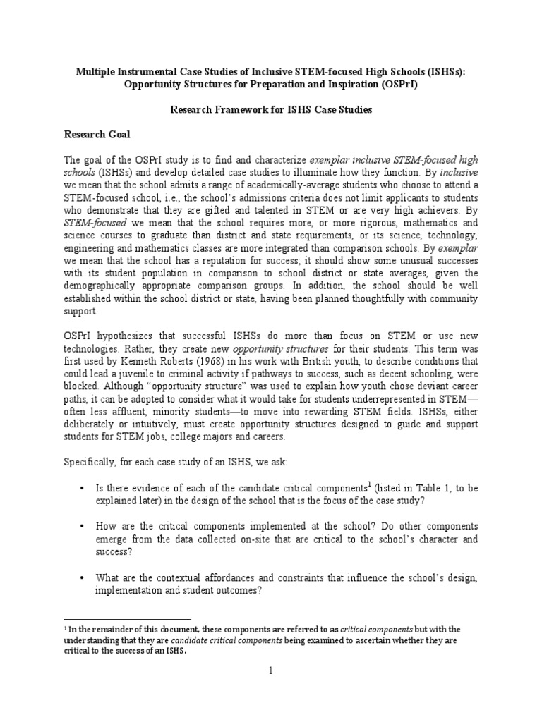 Stem School Research Framework | PDF | Science, Technology, Engineering ...