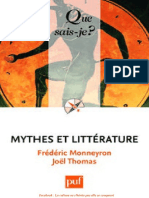 Mythes Et Litterature - Frederic Monneyron, Joel Thomas