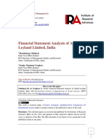 Financial Statement Analysis of Ashok Leyland Limited, India