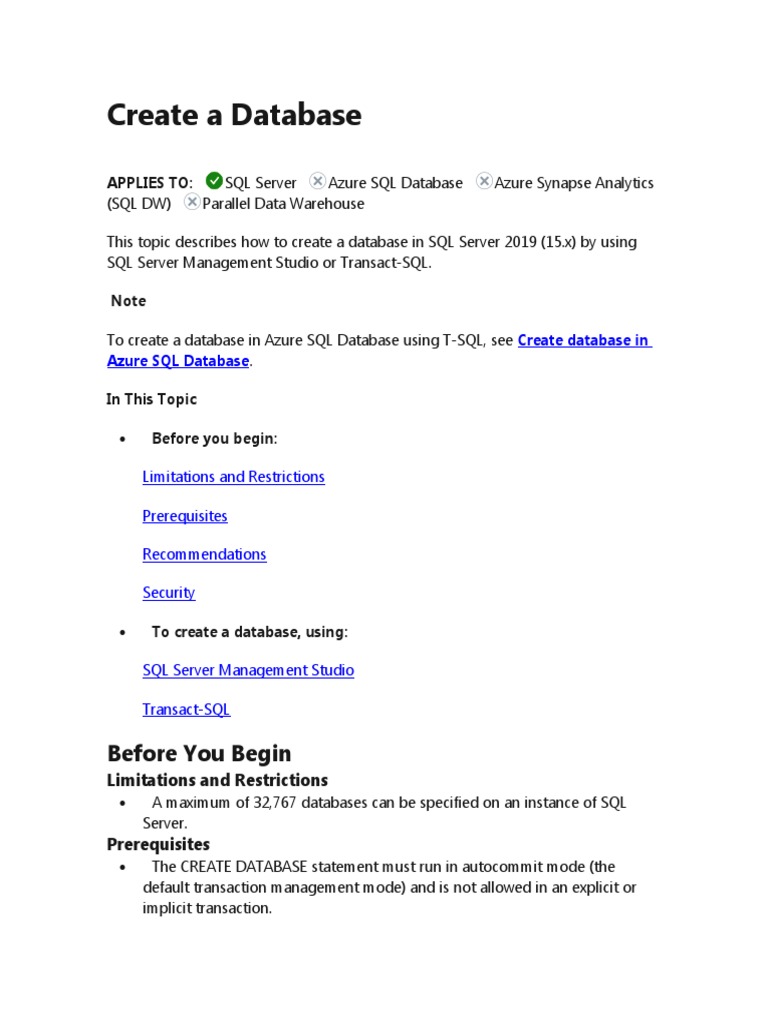 Creating Databases in SQL Server: A Step-by-Step Guide to Using SQL ...